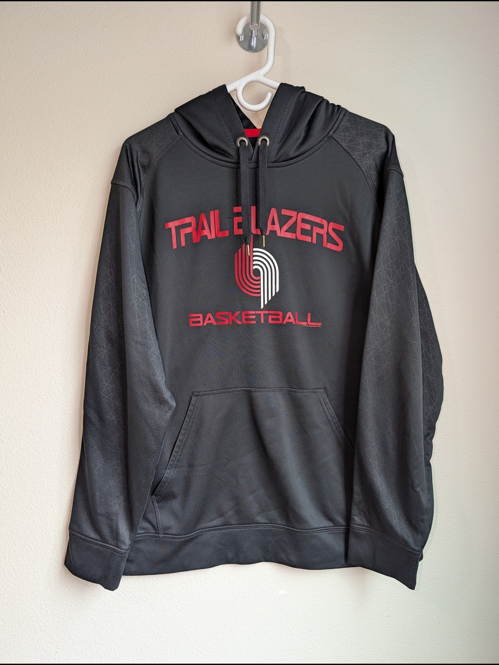 Portland Trail Blazers Men's Black Pullover Hoodie Size Large